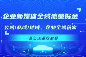 （11666期）企业 新媒体 全域流量掘金：公域/私域/地域 企业全域获客 百亿流量 收割器