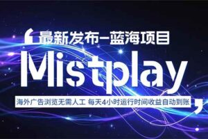 （15734期）8月中旬新项目Mistplay海外游戏广告，每天自动运行2-4小时无需人工值…