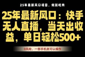 （16007期）25年最新无人直播玩法，当天秒出单，一部手机就可操作