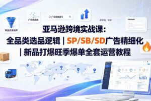 (20160期)亚马逊跨境实战课-更新8月:全品类选品逻辑|SP/SB/SD广告精细化|新品打爆旺季爆单全套运营教程