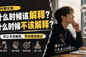 (20223期)付费文章:什么时候该解释?什么时候不该解释?