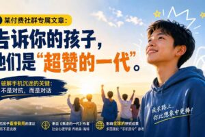 (20222期)某付费社群专属文章:告诉你的孩子,他们是“超赞的一代”。